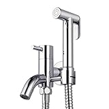 AZOS 壁付 清潔 便利 ハンディおしり洗浄器 ウォシュレット水栓 壁付バスルーム・トイレ用蛇口 シャワーヘッド クロームメッキ表面処理 単一冷蛇口 FXQ010