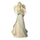 Enesco Foundations Angel with Oyster Figurine, 9.17-Inch