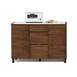 キッチンカウンター 完成品 幅120cm 木製 アルダー 脚付き 北欧風 国産品 ナチュラル ブラウン 堀田木工所 (ブラウン)