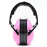 TOENNESEN 安全性耳マフ射手の聴力保護の折り畳み式のヘッドバンド耳カップパッド (ピンク)