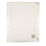 My Blankee Luxe Snail Back Satin Flat Satin Border Blanket, Cream, 28 x 35 by My Blankee