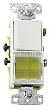 Hubbell Wiring Systems RCD309W tradeSELECT Three Way Combination Quiet Rocker Switch with Clear Lens
