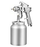 W-77 吸い上げ式 エアー スプレーガン 口径 2.0mm 2.5mm 3.0mm タンク容量 1000ml 下壺 式 ＤＩＹ 車 バイク 塗装 仕上げ ペイント (口径3.0mm シルバー)