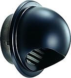 ワールド SUS304ステンレス 丸型フード付ガラリ φ150mm アミ付(10メッシュ) 黒(艶消焼付塗装) WFG-150BK