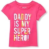THE CHILDREN'S PLACE(ザ・チルドレンズプレイス) ショートスリーブグリッターグラフィックティ アイスベリー トップス半袖Tシャツ 18～24ヶ月【並行輸入】