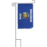 12X18 12X18 State Of Wisconsin Sleeved Garden Stand Flag [並行輸入品]