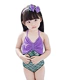 HIMOE 水着 女の子 ベビー つなぎ マーメイド風 2点セット キッズ水着 スクール水着 スイムウエア 撮影服 紫外線対策 UVカット コスチューム (120サイズ)