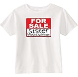 米国カスタムKids Sister For Saleサイン幼児用Tシャツ カラー: ホワイト