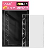 GOKEI A7サイズ リフィル A7 ミニ7 バインダー 手帳 シール台紙 カードポケット 透明 シール帳 マイクロ7 カードスリーブ 剥離紙 はがせる クリア ミニ6穴 ポケットサイズ 女の子 コラージュ 透明 (リフィル 20枚入り)