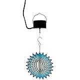 Sunnydaze 6インチ3d Whirligig Star Wind Spinner withフック – オプション With Electric Corded Motor ブルー SHE-546-