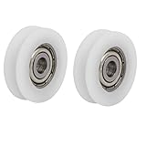 uxcell ベアリングプーリー ドアローラー Uグルーブ スライディング ホワイト 5mmx24mmx7mm 2個入り