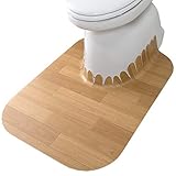 サンコー ずれない トイレマット 拭ける 床汚れ防止 ロング ベージュ ウッド 60×85cm おくだけ吸着 日本製 KV-17