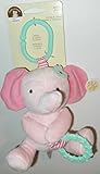 Child of Mine Chime and Chew Soft Plush - Pink Elephant with Teething Ring and Chime by Child of Min