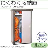 わくわく収納庫 470シリーズ 幅900mm 組立式 DM-0808型 室内感覚で収納できる収納蔵シリーズ