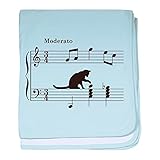 CafePress – Cat Toying with Note v.2 – スーパーソフトベビー毛布、新生児おくるみ ブルー 078867179125CD2