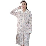 (アビコ)ABICO マタニティ ネグリジェ 冬 エレガント 綿 授乳パジャマ 花柄 授乳服 授乳口付き 前開き ゆったり 部屋着 厚手 ロング丈 ルームウェア ルームワンピース