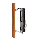 Prime-Line C 1032 Sliding Glass Door Handle Set, 6-5/8 in., Diecast & Wood, Hook Style, Flush Mount,