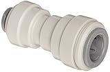 John Guest Acetal Copolymer Tube Fitting, Reducing Straight Union, 3/8" x 1/4" Tube OD (Pack of 10) 