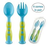 ベビースプーン＋フォークセット　 ベビー食器セット ポータブルPP BPAフリー 子供食器 (2)