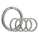 [KeyUnity] チタン キーリング 22mm/32.5mm 5個入り KA33 リング 丸型 シルバー 丈夫 おしゃれ キーホルダー 金具 高強度 軽量 錆びない ハンドメイド 手芸 カラビナ パーツ 車/自転車/家 鍵 収納 アウトドア