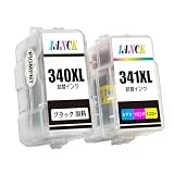 Canon BC-340XL 顔料ブラック BC-341XL 染料カラー 詰め替え インクカートリッジ 2本セット 大容量 キャノン用 BC-340XLBK BC-341XLC 互換インク Canon インク 340 341 日本語説明書 ビニール手袋付き