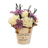 結婚式のための人工花/パーティーテーブル装飾- 白いバラと紫の蝶の花