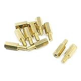 SODIAL(R) 10件のM3x6mmオス-メススレッド　六角銅柱　10mmの長さのボディー