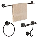 Dynasty Hardware 7500-ORB-4PC Bel-Air Series Bathroom Hardware Set, Oil Rubbed Bronze, 4-Piece Set, 