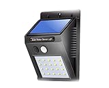 DingDong 20 ledソーラーライトモーションセンサーライトセキュリティウォールライト屋外パティオヤードのソーラーパワードライト