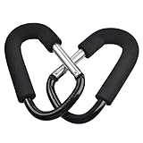 Yuena Care ベビーカーフック 2個セット マミーフック カラビナ 360度回転可能 フック ベビーカー用 スナップフック マルチフック バンドフッカー 荷物フック 収納　アルミ合金 人気