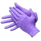 Violet Nitrile Premium Powder-Free Latex Free Non Sterile Textured Disposable Food Safe Handling glo
