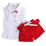 Cutelove 子供服 二点セット キッズ 女の子 蝶結び付き レース 夏 袖なし 可愛い 活躍