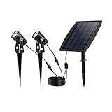 ソーラー ライト LED 屋外 パスライト ガーデンライト 高輝度 太陽光発電 分離式 2点式 防犯対策 IP65防水 15メートル照明距離 明暗センサー 景色照明 自動点灯/消灯 玄関先/庭/芝生/
