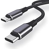 USB Type C ケーブル 100W/5A PD対応 QC 4.0急速充電 高速データ転送 高耐久ナイロン編み Type c to Type c タイプC 充電ケーブル MacBook Pro、iPad Pro/Air、iPad mini 6、Xperia、Galaxy、Pixel等Type C機種対応 (1M)