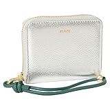 [BEAURE] [ヴュレ] B-24096 本革 短財布 ラウンドファスナー ミニ財布 二つ折り ハンドストラップ付き レディース シルバー