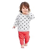 AmazingDeal 子供服 女の子 長袖 春秋 冬服 上装下装2点綿製品 ジーンズパンツ 衣装 (90)