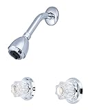 Aviditi Olympia Series P-1242-BN Elite Acrylic Two Handle Shower Set, Brushed Nickle [並行輸入品]