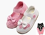 LAZA ガールズフォーマル靴 子供靴 ベビーシューズ 通学通園用 カラー ホワイト ピンク (内存15cm, ピンク)