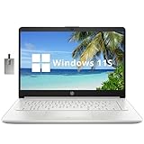 HP プレミアムストリーム 14インチHDノートパソコン、Intel Celeron N4120プロセッサー、8GB RAM、64GB eMMC、Intel UHD Graphics 600、HDカメラ、WiFi 5、HDMI、1年間の無料Office 365、Win 11s、シルバー、32GB Hotface USBカード。