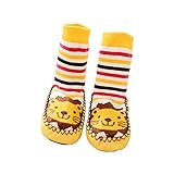 黄色のライオン柄の赤ちゃんソックスベビーSockingロングスタイル