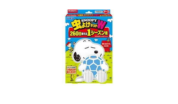 Amazon アース製薬 バポナ スヌーピー 虫よけネットｗ １シーズン用 ２６０日用 ２０個セット アース製薬 虫除け 忌避用品