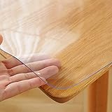 Yueboa テーブルクロス 透明 70x140cm 厚さ2mm PVC テーブルマット クリア ビニール 無臭 PVC製 デスクマット テーブルカバー 縮みなし 防水 汚れ防止 撥水加工 はカスタマイズ可能です (透明 2mm, 70*140cm)