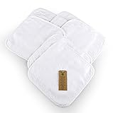 Arus Baby Organic Turkish Cotton Soft Sensitive Natural Washcloths, (6 White), 12x12 by Arus