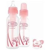 Dr. Brown's Natural Flow Bottles and Pacifier, Pink, 3 pc by Dr. Brown's