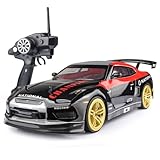 ワイヤレスリモコンカープロフェッショナルドリフトレーシング四輪駆動 70 スピードレーシング高速車バッテリー 2 個付きおもちゃの車大人の男の子のおもちゃ (オリエンタル ゴッド オブ ウォー GTR（ブラック）,デュアルバッテリー（速度70KM/H）)