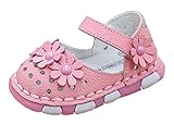 Ziweiba 女の子 お花モチーフ サンダル 革 子供靴 ベビーシューズ つま先保護 キッズ 女の子 女児用 マジックテープ 滑り止め おしゃれ ファーストシューズ (10.5cm(15), Bピン