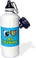 ローズWB _ 106315 _ 1インチ明るい目ハートI Love My Mommy」スポーツウォーターボトル、21オンス、ホワイト