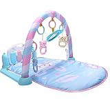 TOYMYTOY フィットネスボディービルディングフレームペダルピアノ音楽マットブランケットアクティビティジムトイ0-36ヶ月の赤ちゃん（青）