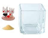 花市場直送便 ミニチュアガラス ウェディングうさぎ & カラーサンド クリーム & 植え込み用グラス ニューブロックS
