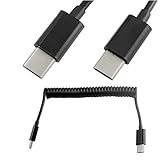 Rosebe ばねUSB Cケーブル、スパイラルコイル状USB3.1 Type-C オスto USB 3.1タイプC オスデータ同期&充電ケーブル、コイル状USB Cケーブル